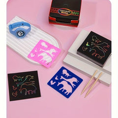 200pcs Rainbow Magic Scratch Paper Craft Kit