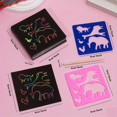 200pcs Rainbow Magic Scratch Paper Craft Kit