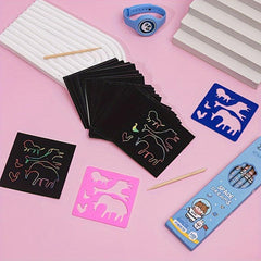 200pcs Rainbow Magic Scratch Paper Craft Kit