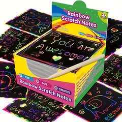 200pcs Rainbow Magic Scratch Paper Craft Kit