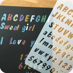 4pcs Alphanumeric Drawing Template Set for Bullet Diary Scrapbooks DIY Projects