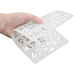 4pcs Alphanumeric Drawing Template Set for Bullet Diary Scrapbooks DIY Projects