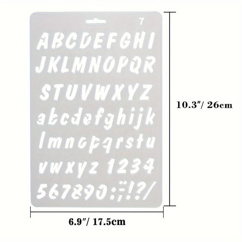 4pcs Alphanumeric Drawing Template Set for Bullet Diary Scrapbooks DIY Projects
