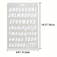 4pcs Alphanumeric Drawing Template Set for Bullet Diary Scrapbooks DIY Projects