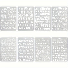 4pcs Alphanumeric Drawing Template Set for Bullet Diary Scrapbooks DIY Projects