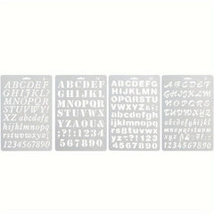 4pcs Alphanumeric Drawing Template Set for Bullet Diary Scrapbooks DIY Projects