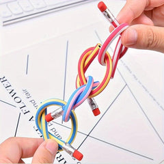 25pcs Straight Pattern Elastic Soft Pencil with Eraser