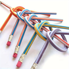 25pcs Straight Pattern Elastic Soft Pencil with Eraser