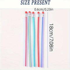 25pcs Straight Pattern Elastic Soft Pencil with Eraser