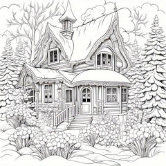 22pcs Thickened Paper Snow And Ice Coloring Book for Christmas Party Gift