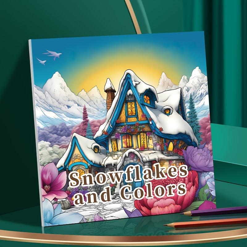 22pcs Thickened Paper Snow And Ice Coloring Book for Christmas Party Gift