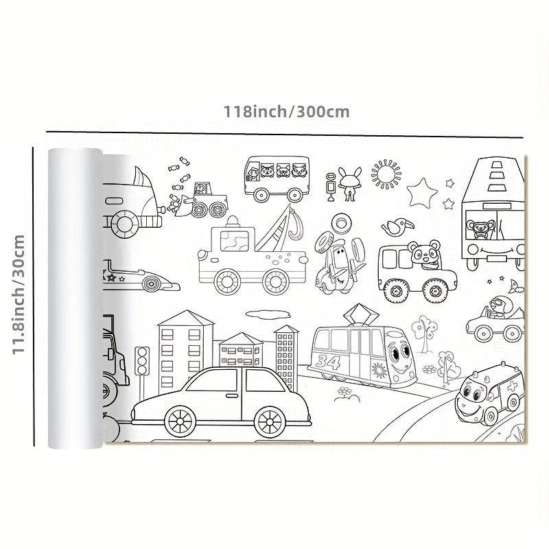 DIY Coloring Paper Roll 72x97 cm Animal Painting Gift