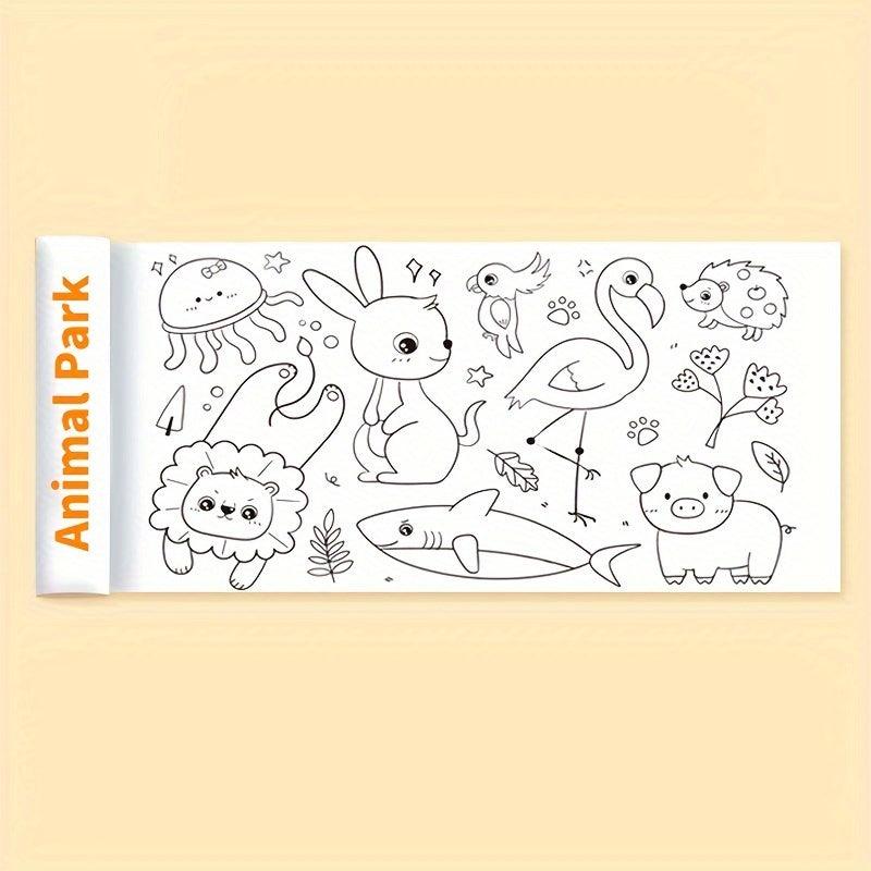 DIY Coloring Paper Roll 72x97 cm Animal Painting Gift