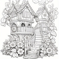 22pcs Thickened Paper Dream Tree House Coloring Book - Christmas Party Gift
