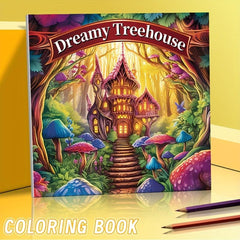 22pcs Thickened Paper Dream Tree House Coloring Book - Christmas Party Gift