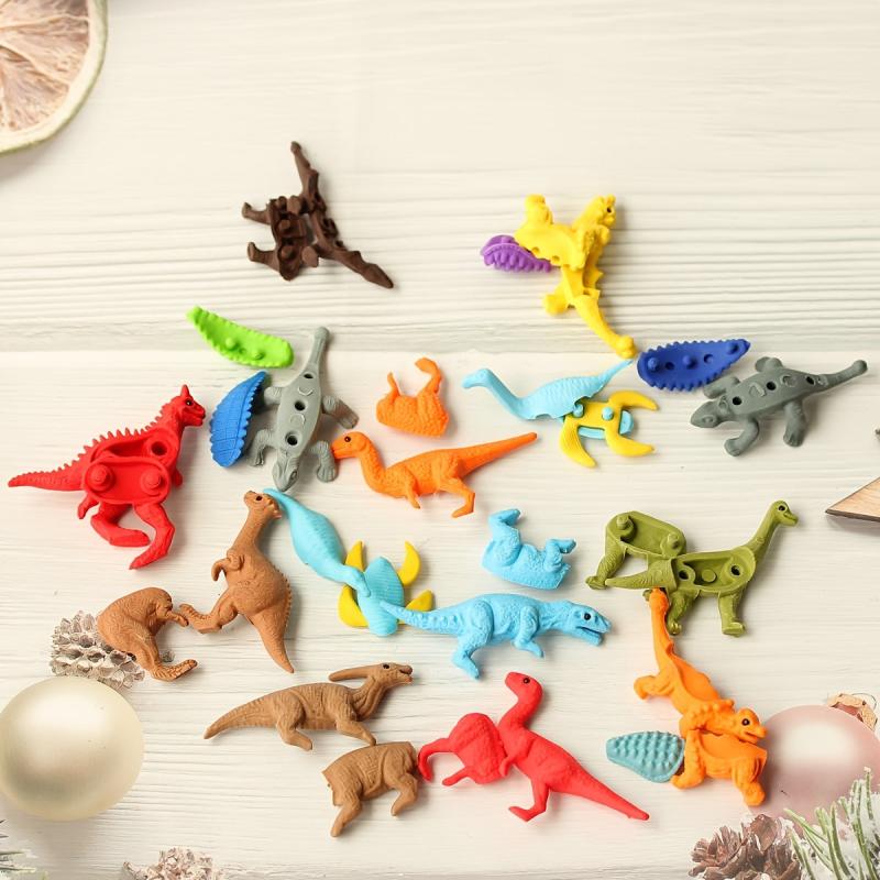 Dinosaur Eraser For Boys Cartoon Erasers Set Colorful Pencil Cleaner
