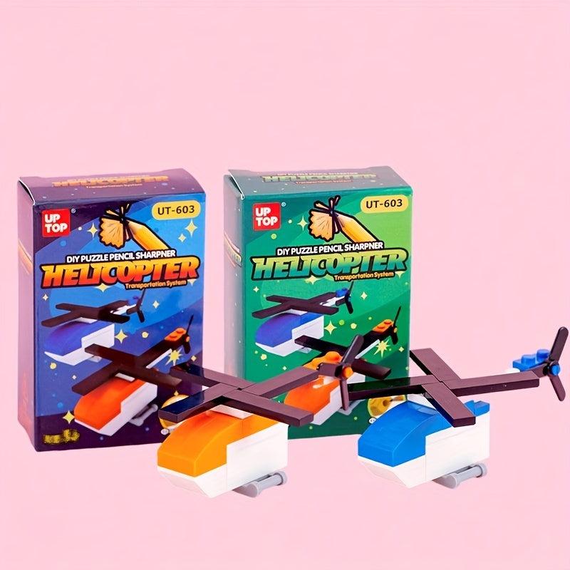 Creative DIY Building Blocks Toy Aircraft Fighter Submarine Truck Pen Sharpener