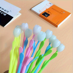 10pcs Tulip Flower Pens - Creative Gel Ink Ballpoint Pens