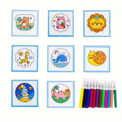 8pcs Cartoon DIY Irregular Graffiti Hand painted Fan