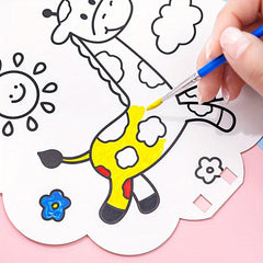 8pcs Cartoon DIY Irregular Graffiti Hand painted Fan