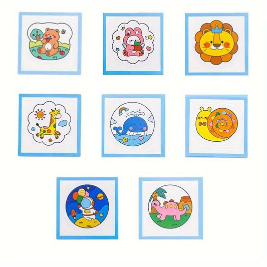 8pcs Cartoon DIY Irregular Graffiti Hand painted Fan