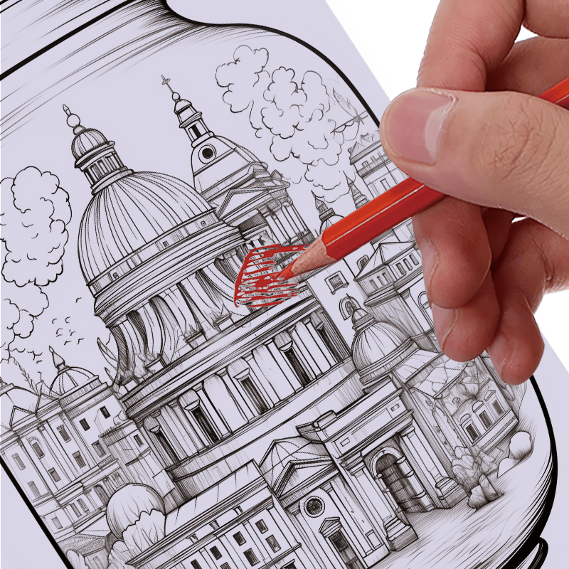 Thickened A4 Paper Coloring Book 25 Pages Top Flap Glue 1 World In The Jar