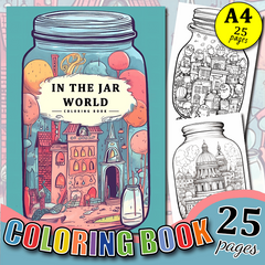 Thickened A4 Paper Coloring Book 25 Pages Top Flap Glue 1 World In The Jar