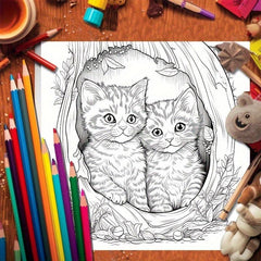22pcs Princess Cat Coloring Book for Holiday Party Gift