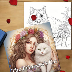 22pcs Princess Cat Coloring Book for Holiday Party Gift