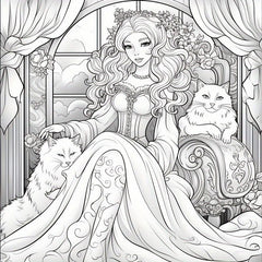 22pcs Princess Cat Coloring Book for Holiday Party Gift