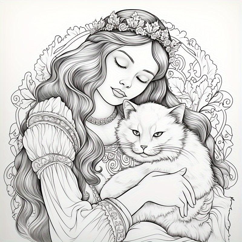 22pcs Princess Cat Coloring Book for Holiday Party Gift