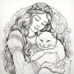 22pcs Princess Cat Coloring Book for Holiday Party Gift