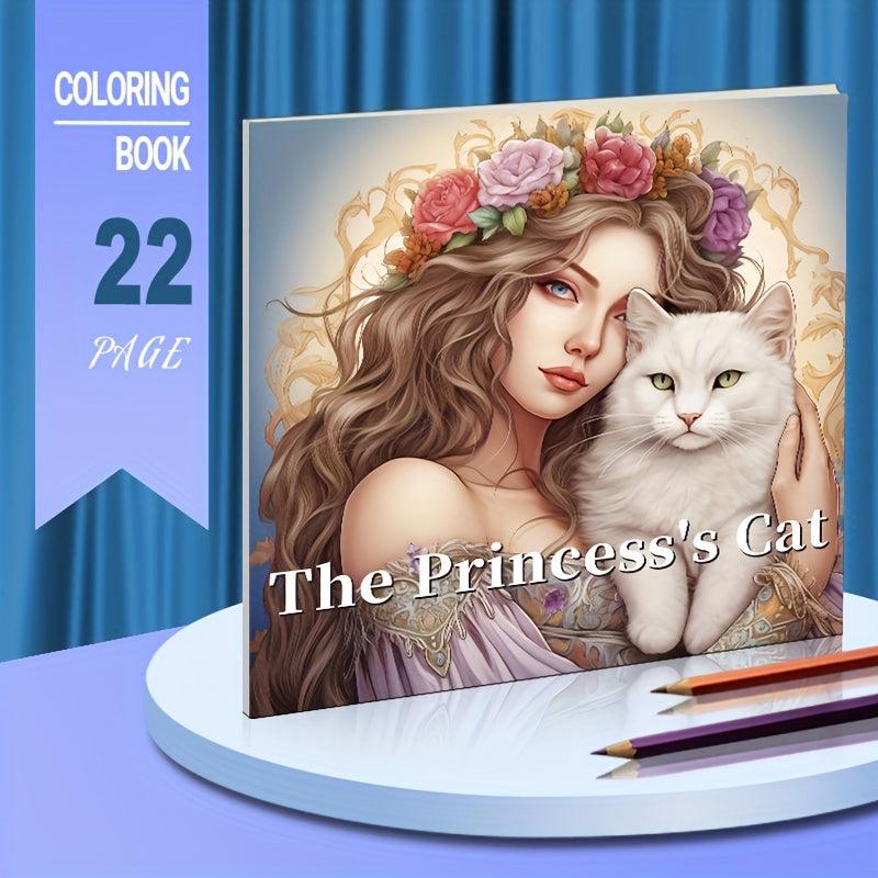 22pcs Princess Cat Coloring Book for Holiday Party Gift