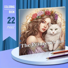 22pcs Princess Cat Coloring Book for Holiday Party Gift