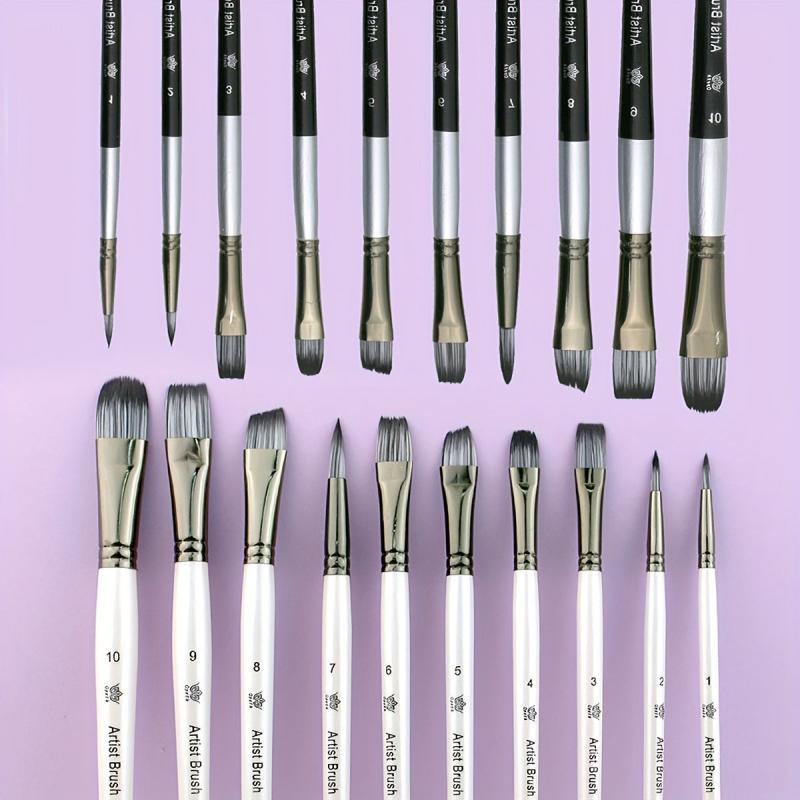 10pcs Pearlescent Two Nylon Hair Painting Pen Watercolor Brush Set