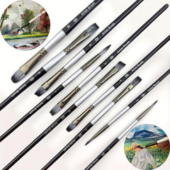 10pcs Pearlescent Two Nylon Hair Painting Pen Watercolor Brush Set