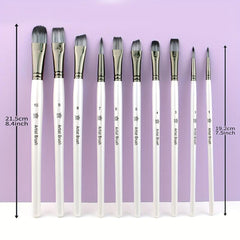 10pcs Pearlescent Two Nylon Hair Painting Pen Watercolor Brush Set