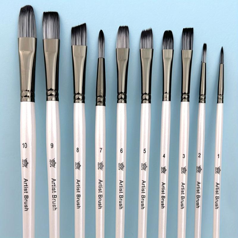 10pcs Pearlescent Two Nylon Hair Painting Pen Watercolor Brush Set