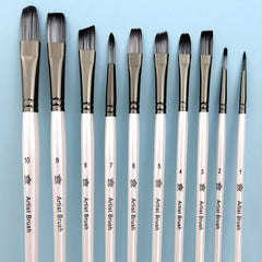 10pcs Pearlescent Two Nylon Hair Painting Pen Watercolor Brush Set