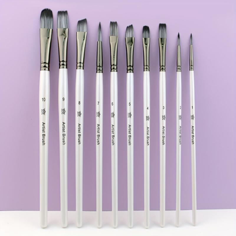 10pcs Pearlescent Two Nylon Hair Painting Pen Watercolor Brush Set