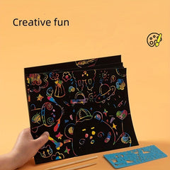 Kids DIY Dazzling Scratch Drawing Book Set Fun Toy