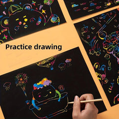 Kids DIY Dazzling Scratch Drawing Book Set Fun Toy