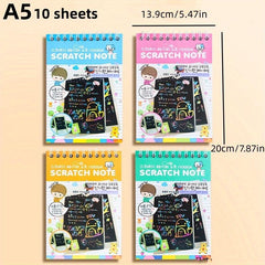 Kids DIY Dazzling Scratch Drawing Book Set Fun Toy