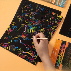 Kids DIY Dazzling Scratch Drawing Book Set Fun Toy
