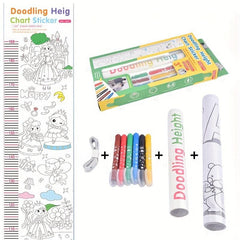 Doodle Scroll Tape Measure 4 in 1 Height Graffiti Scroll 6 Crayon Painting Paper