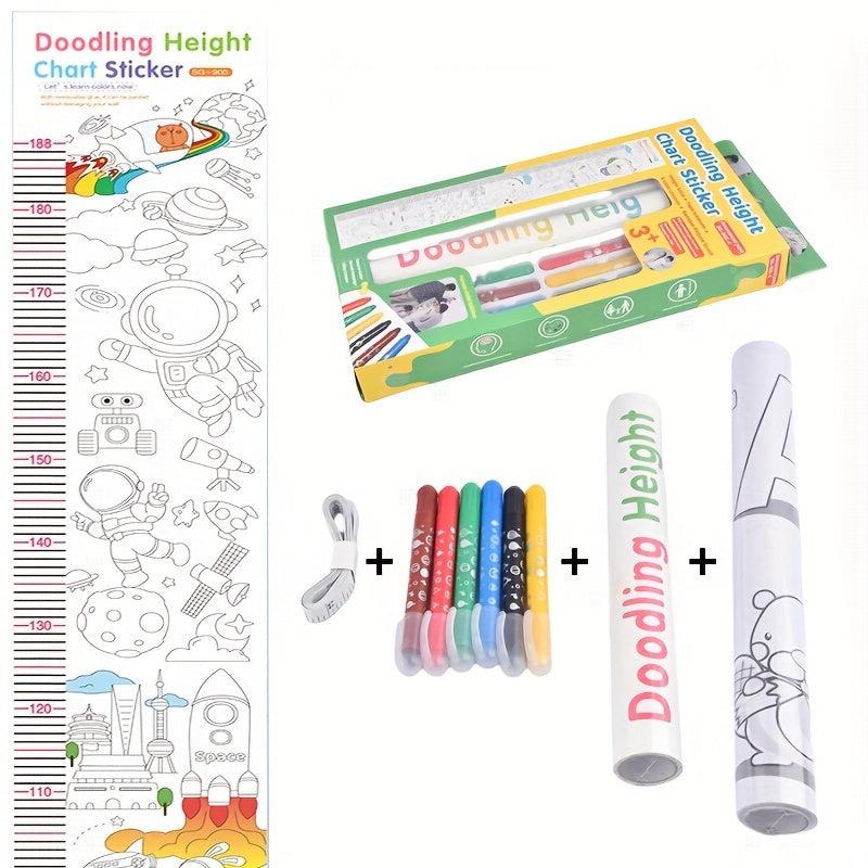 Doodle Scroll Tape Measure 4 in 1 Height Graffiti Scroll 6 Crayon Painting Paper