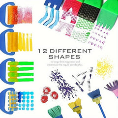 12pcs Washable Painting Sponge Brushes for DIY Crafts