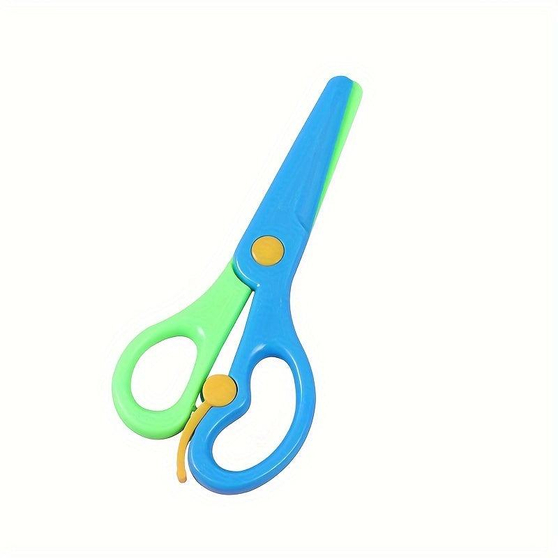 6pcs Plastic Safety Art Scissors Spring Paper cut Sticker
