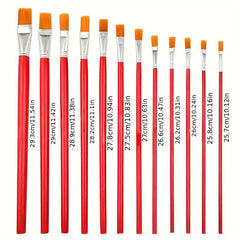 12pcs Painting Pigment Pens Flat Brushes Set