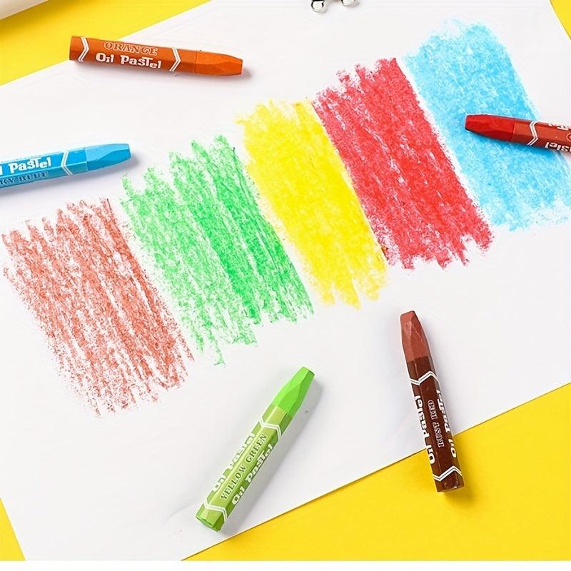 24 Colors Cartoon Crayon Painting Sticks Graffiti Hexagonal Rod Crayon